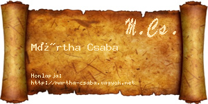 Mártha Csaba névjegykártya