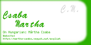 csaba martha business card